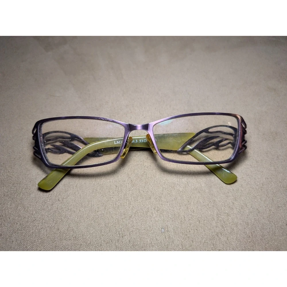 LA MATTA Brille LM3012 col. 3 Purple Metal Wings Green Black Animal Print